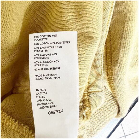 Anthropologie Pilcro Shacket Size Petite Large Mustard Collared Boho Distressed - Picture 10 of 13